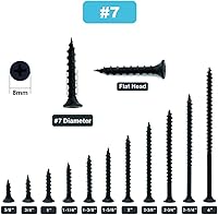 Vista 28 de Tornillo de madera #8 x 3/4 pulgadas 100 piezas, recubierto de fosfato negro, acero inoxidable, cabeza plana, cola de milano, autorroscante, rápido