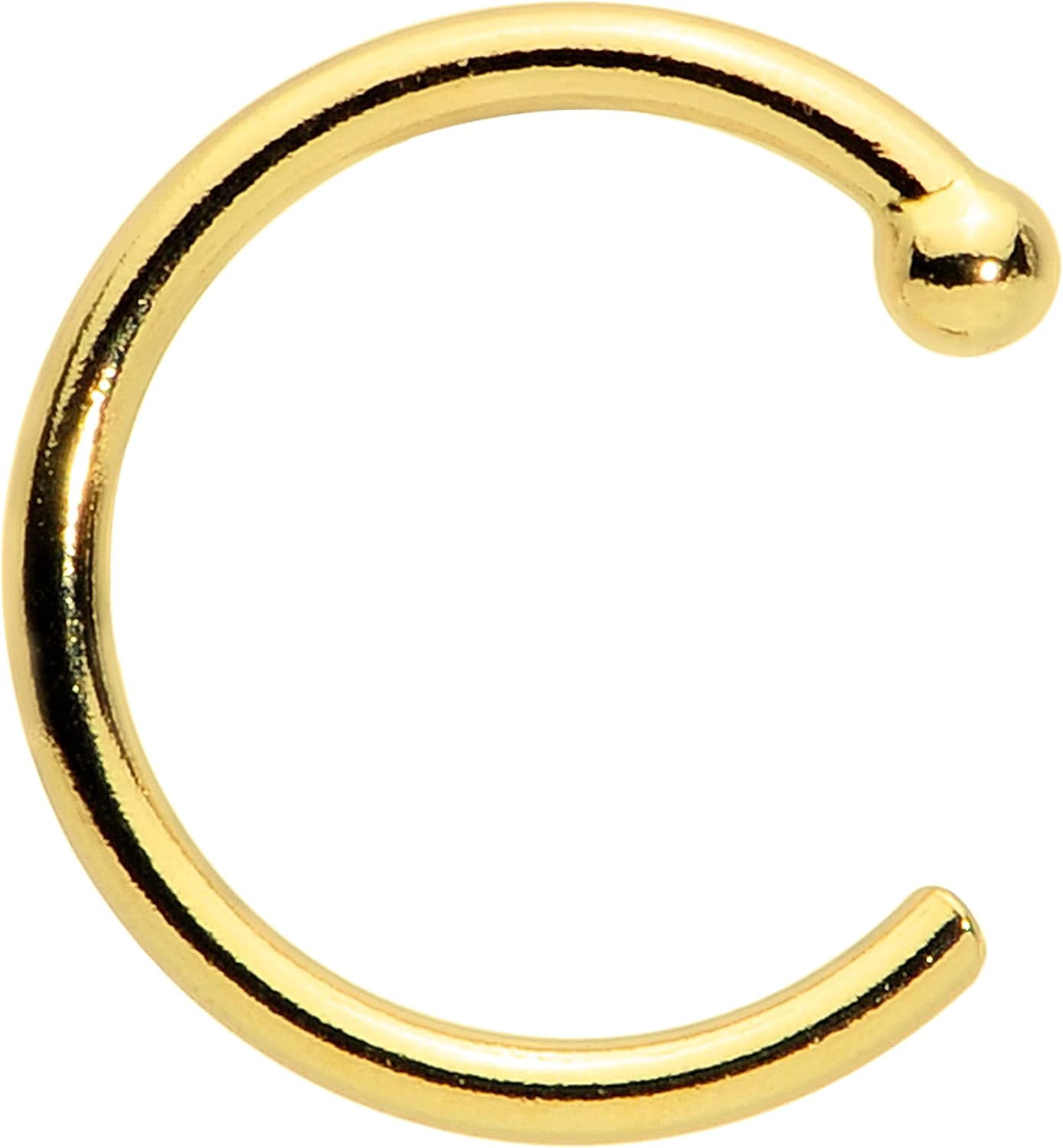 Body Candy 14k Solid Gold Nose Hoop Nose Ring, Real Gold Hypoallergenic Nose Piercing Jewelry - Handmade in USA by Master Jeweler, 20 Gauge 1/4"