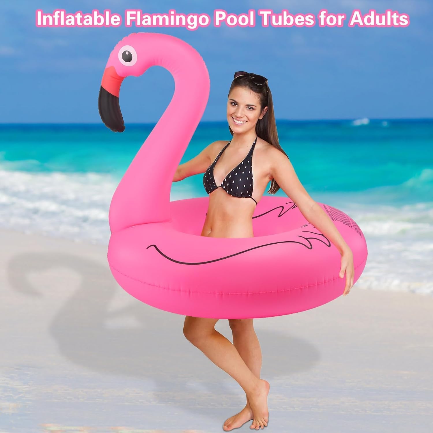 AASTIK SALES Flamingo Inflatable Pool Float Pool Floatie Swimming Pool Party Toys Ride-on Raft Lounge Swimming Pool Toys for Kids Adults Summer Blow Up Beach Float Mega Island Water Toys. 3