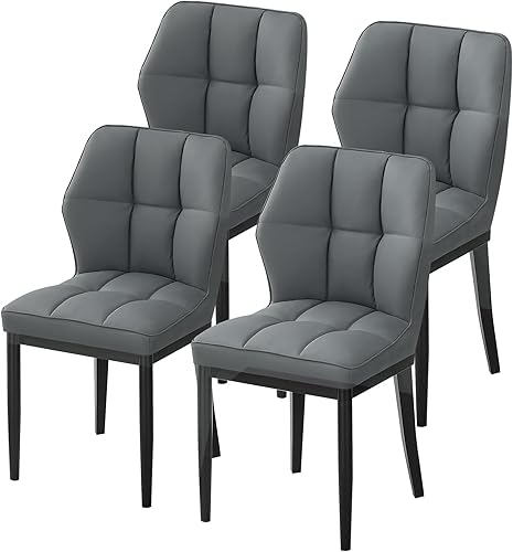 Miniatura 18 de Bekrvio Sillas de Comedor - Juego de 6 sillas de comedor modernas de mediados de siglo, sillas de comedor tapizadas sin brazos, sillas de comedor de