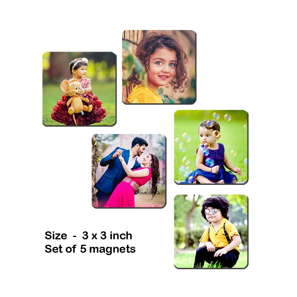 Deep Print Personalized Photo Fridge Magnet (3x3 inch) -Set of 5 1