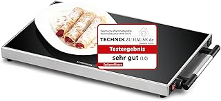 ROMMELSBACHER Warmhalteplatte WPR 307/E - Gastro, Edelstahl, Sicherheits-Floatglas, stufenlos regelbar 40-105 °C, Fläche 53 x 32,5 cm, für Behälter 1/1 GN Format, Ein-/Ausschalter, Made in Germany