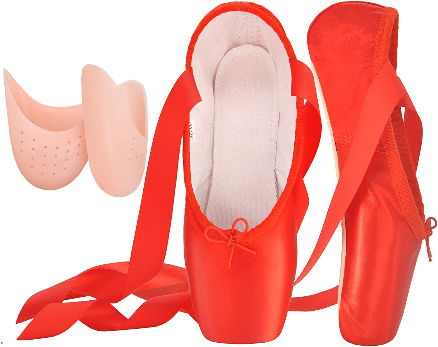 SYOSISoft Shank Satin Dance Shoes with Sewn Ribbon for Girls Women for all Dancers