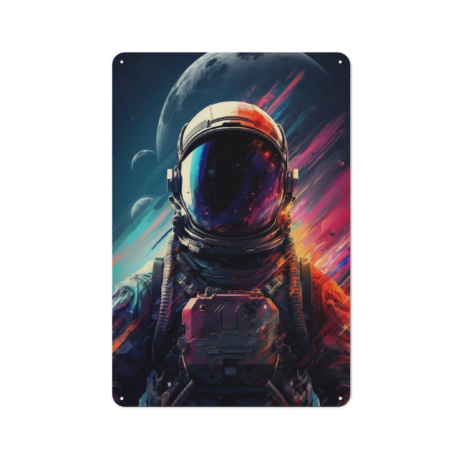 Space Is Wild Workshop Style Metal Wall Decor 30x20cm, Decorative Metal Plaque for Garage, Hobby Room, Office Or Man Cave