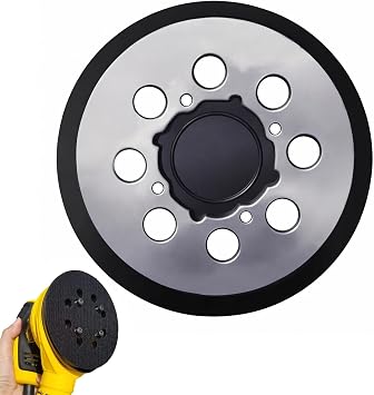 5 Inch 8 Hole Aluminum Alloy Replacement Sanding Pad for Dewalt DWE6423/6423K, DWE6421/6421K, DWE6421-B2, DWE6421-B3, DWE6421-BR, DCW210B Hook and Loop Sander Backing Pad - 1 Pack