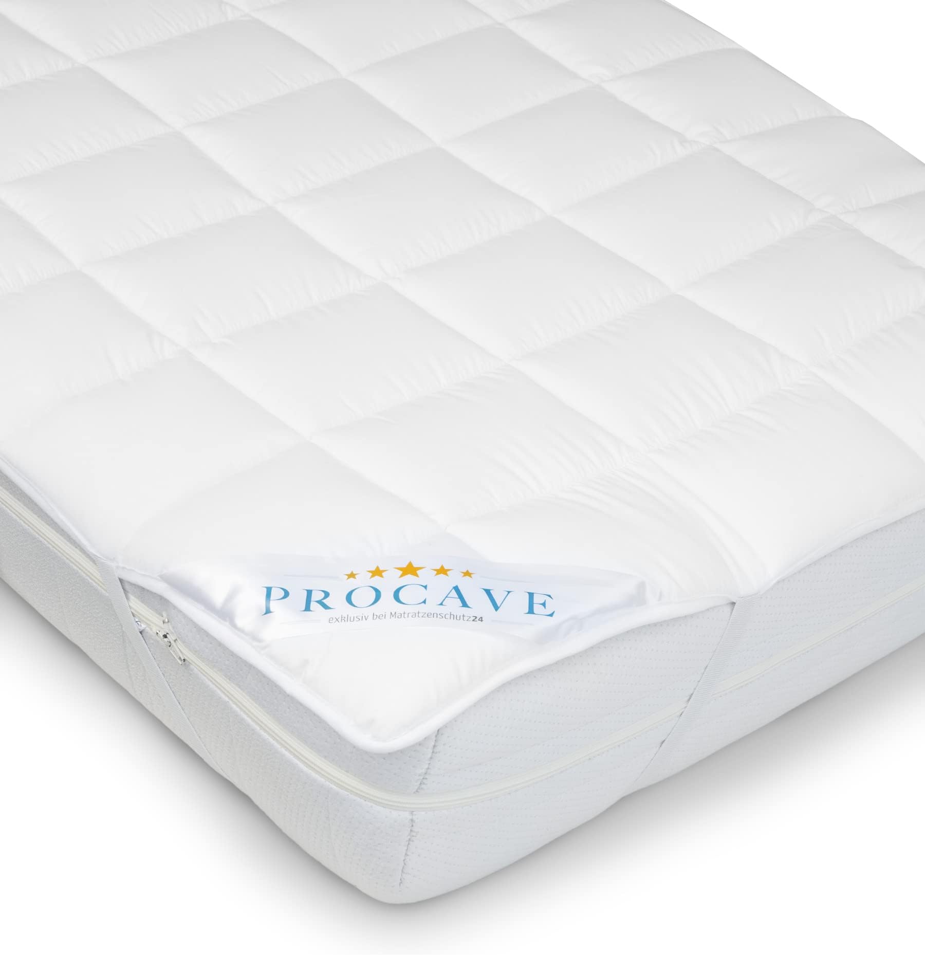 PROCAVE Micro-Comfort, Microfiber Mattress Protector, Soft Touch Mattress Cover, Breathable Microfiber Mattress Topper, Made in Germany, 90x190 cm