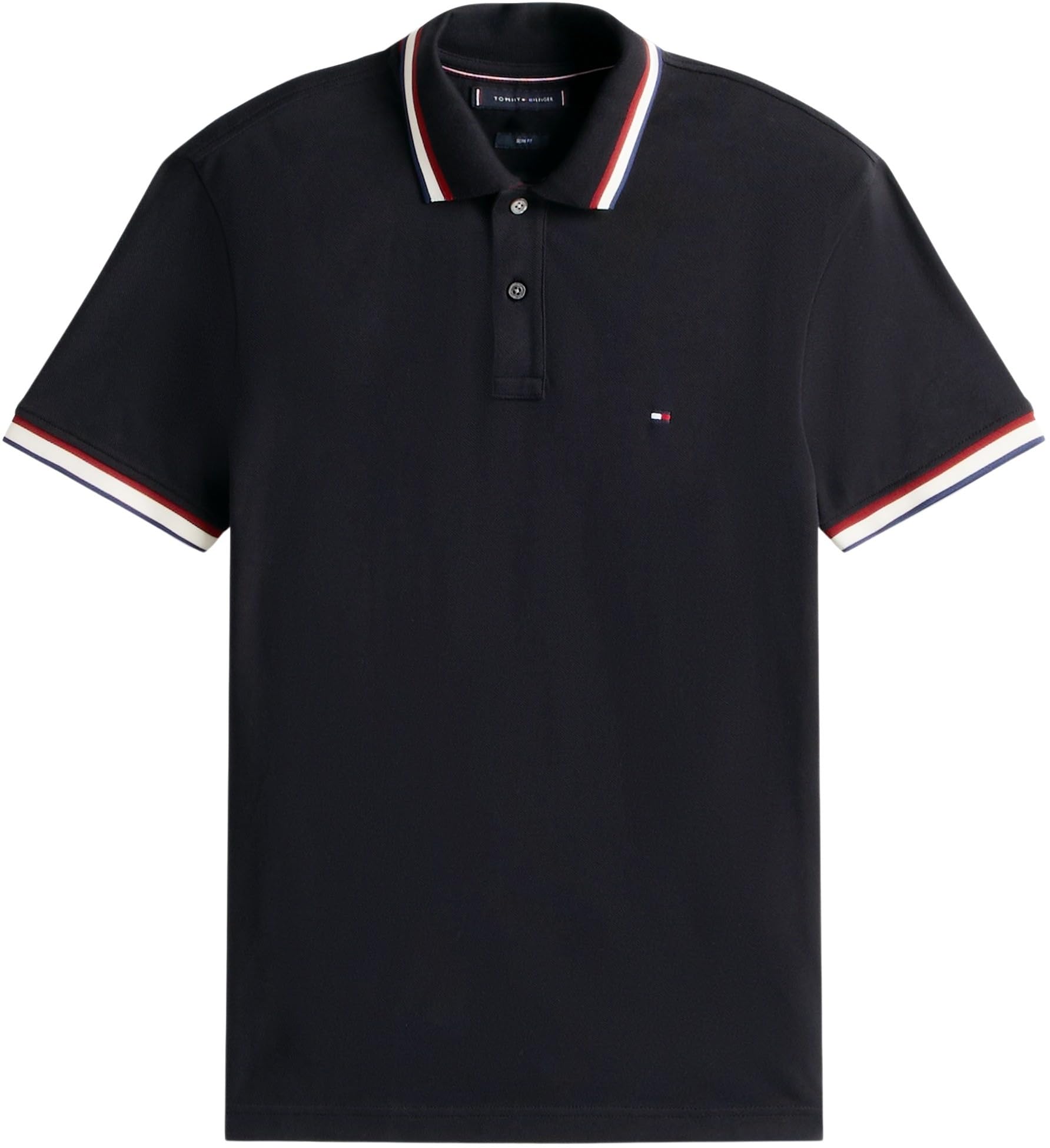 Tommy Hilfiger Cuff Interest Slim Fit Polo Mw0mw40308 Polo S/S Unisex - Adulto (Pacco da 1)