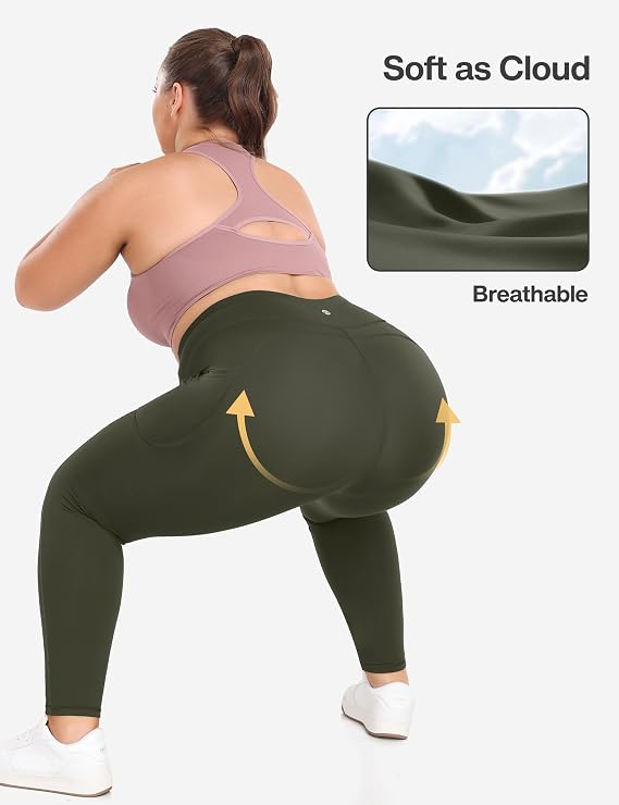 Heathyoga X-6XL Plus Size Leggings with Pockets for Women Yoga Pants Women