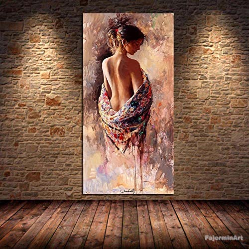 Affiche beauté moderne pour habiller un mur vide peinture abstraite 70x140cm
