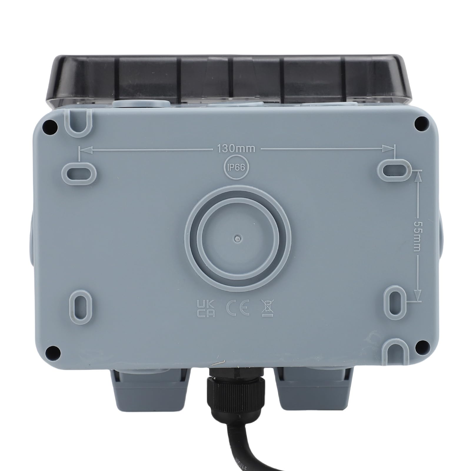 Topiky Presa di Corrente Esterna Presa Elettrica a Parete IP66 Resistente Alla Pioggia con Interruttore Indipendente e Indicatore Luminoso per Garage, Patio da Giardino (5 metri)