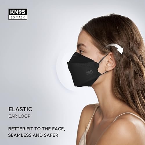 Miniatura 5 de Keangs - KN95 - Mascarillas para adultos y adolescentes, transpirables, protectoras, desechables, paquete de 100 unidades, color negro