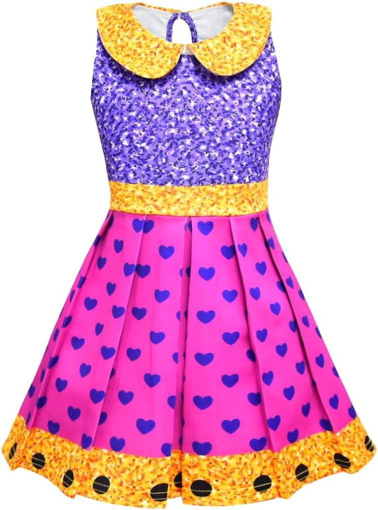Lito Angels Kostuum voor Meisjes Kinderen Fancy Dress Up Verjaardag Zomer Partij Outfit met Bloemenkrans Hoofdband Maat 116 Leeftijd 5-7 jaar, L