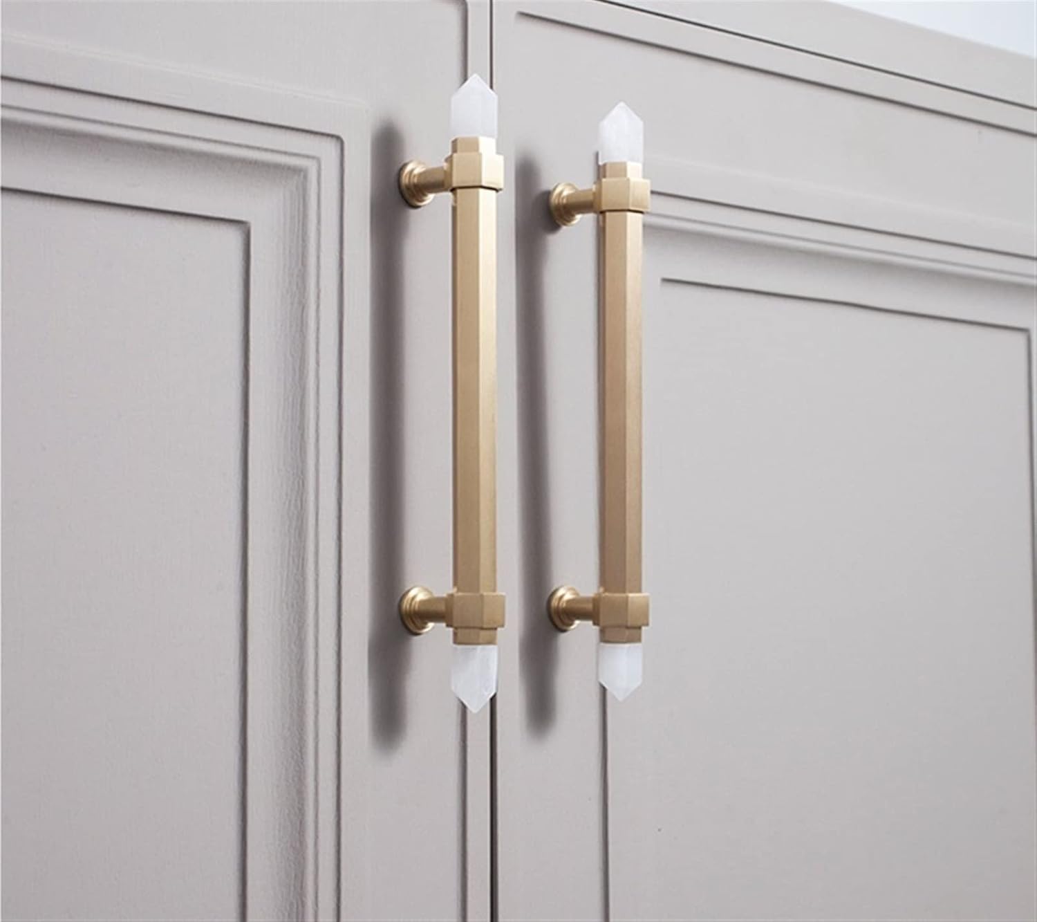 AOKLEY Crystal Brass Knobs T Bar Handles Drawer Pulls Kitchen Cabinet Knobs and Handles Furniture Hardware 1Pcs (Color : Pink crystal-320mm)