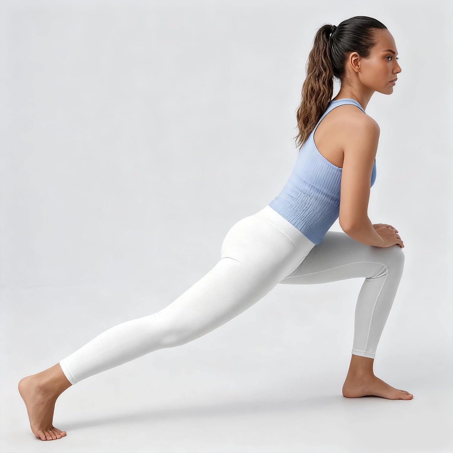 2/3/4 Packs Ribbed Racerback Tanks with Built in Bra for Women -Women’s Seamless Crop Tops Camisole Sport Bra - Image 7