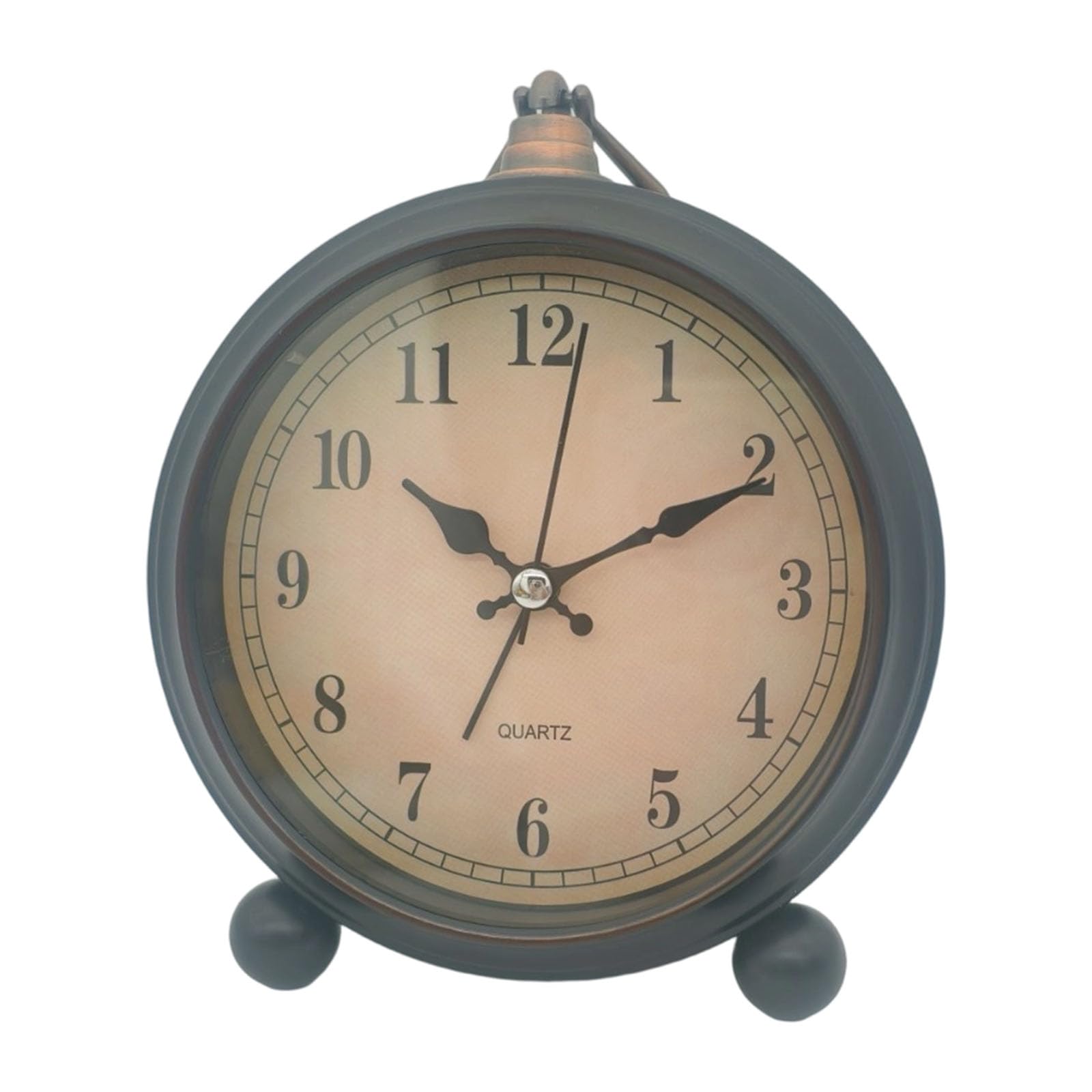 Xjdzineq Quiet Operations 5inch Alarm Clock with Vintage Metal Housing Battery Operated Bedsides Night Light for Home Not Ticking Alarm Clock