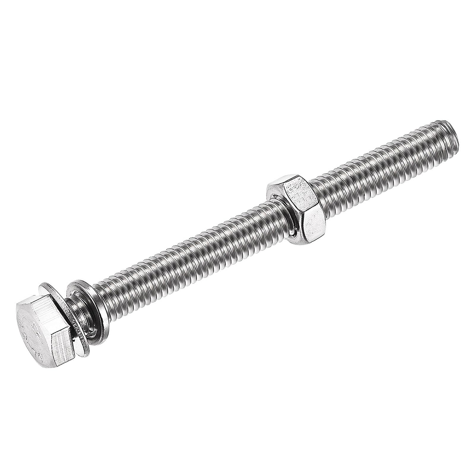 TOP-VIGOR 6Pcs M8 x 75mm Hex Head Screws Bolts, Nuts, Flat & Lock Washers Kits - Image 4