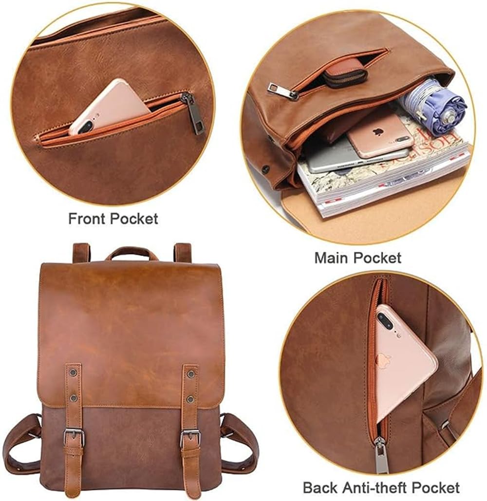 Vintage Rucksack Damen Herren Rucksack Wanderrucksack Damen Herren Schultertasche 14 Zoll 3 Farben
