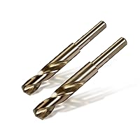 Vista 13 de Broca de cobalto de 1 pulgada, vástago reducido de 1/2 pulgada con 3 planos, adecuada para perforar en metal duro, acero inoxidable, hierro fundido