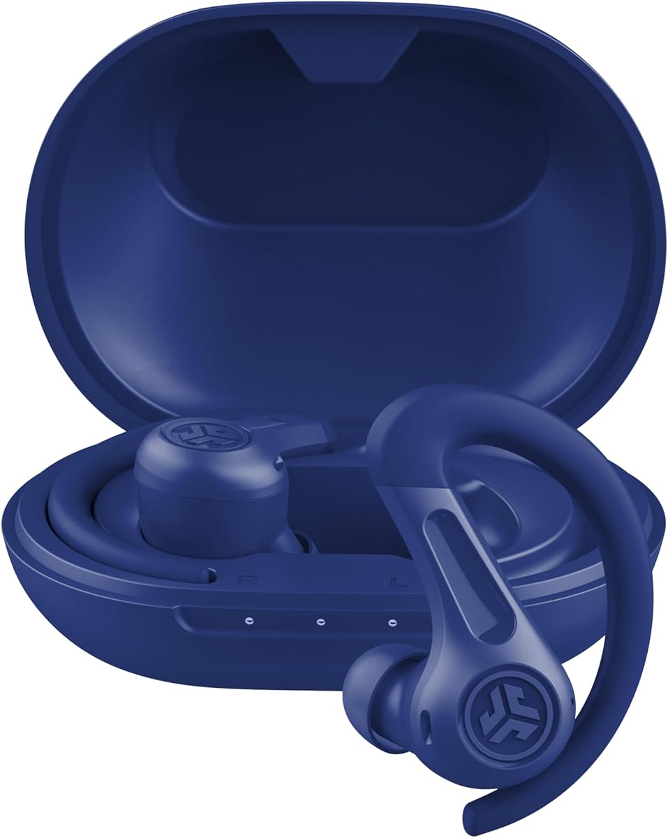 JBuds Sport ANC 4, verdaderos auriculares inalámbricos, cancelación activa de ruido, Bluetooth, conexión multipunto, azul cobalto