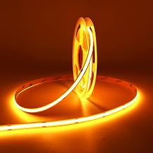 COB LED Strip Light, 8mm 16.4ft High Bright Tape Light 24V Yellow