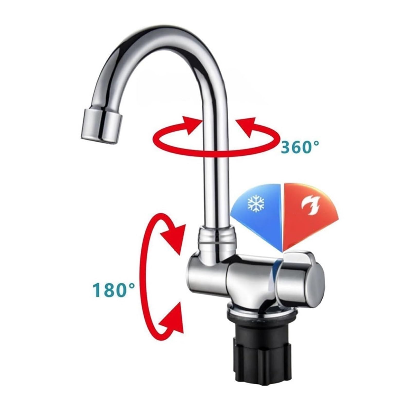 Rubinetto pieghevole for roulotte Rubinetto for lavello girevole a 360° Rubinetto for cucina Bagno RV Marine Rubinetto for acqua calda e fredda Barca Camper Accessori for camper Accessori Per Ricambi