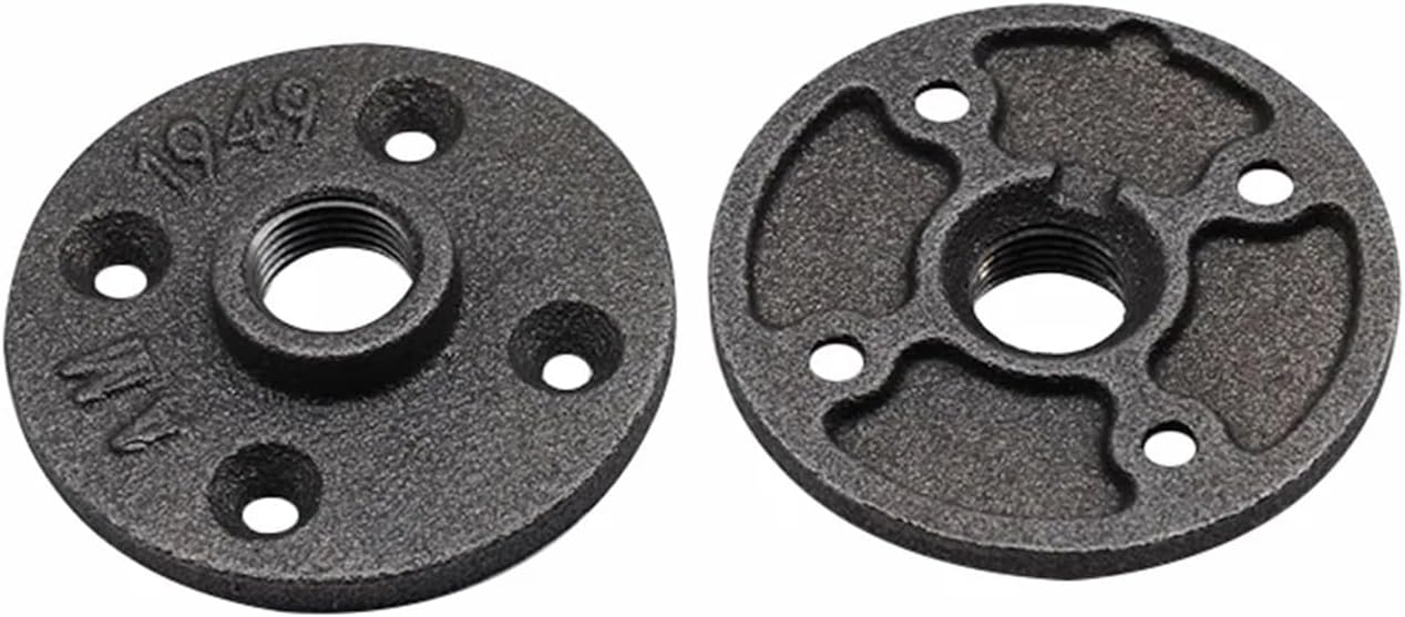 1pcs1/2" 3/4" Black Decorative Malleable Iron Floor/Wall Flange Cast Pipe Fittings Threaded Hole(DN20)