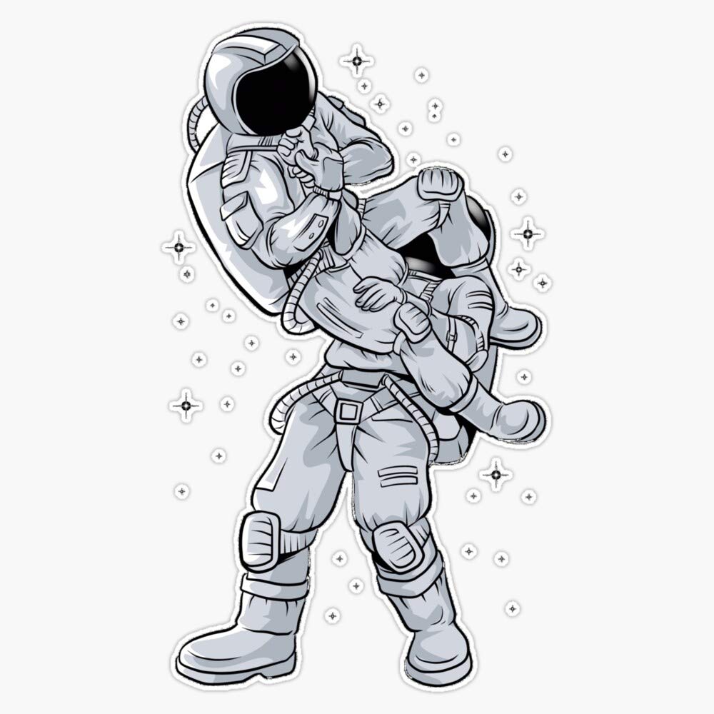 BJJ Astronaut Galactic Flying Armbars Sticker Decal Vinyl Bumper Stickers Waterproof 5"