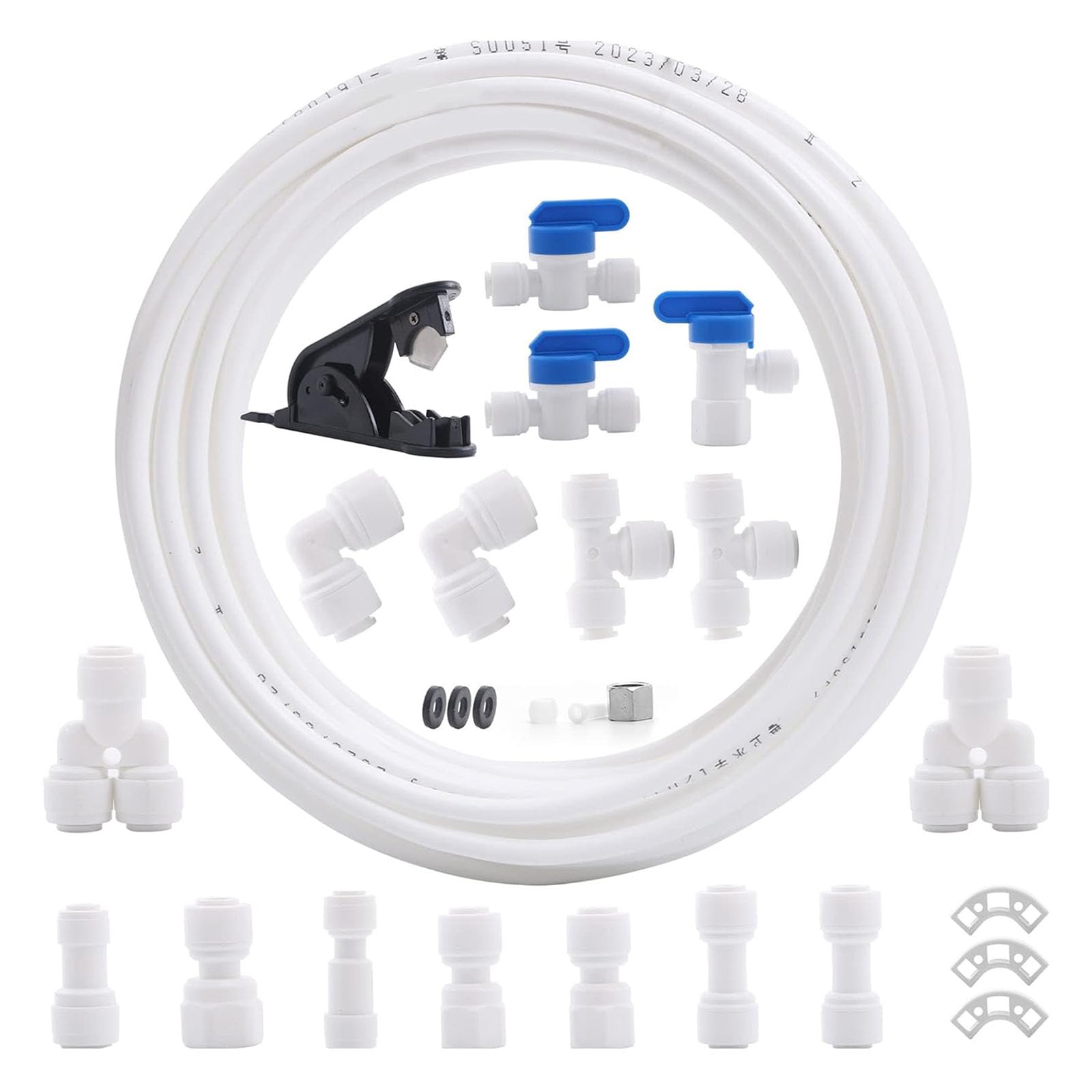 Water Filter Systems Pipe Connection Compatible for Refrigerators and Dispensers Appliance Tubing with Installation Tool Installation Tubing Set