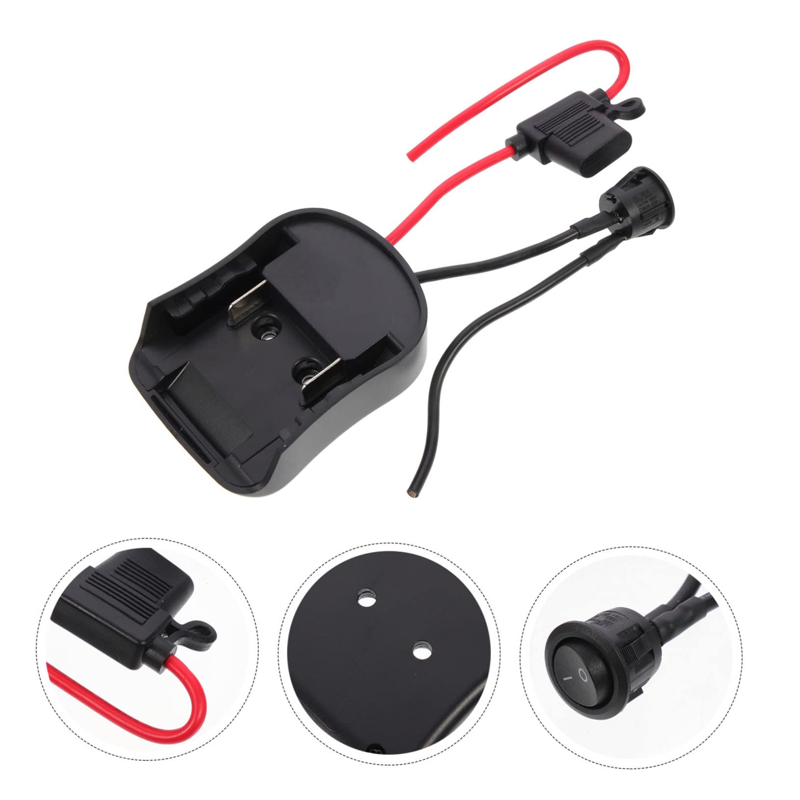 Veemoon 2 Piezas Adaptador de Batería para Herramientas Eléctricas DIY con Portafusibles y Rápida Compatible con Baterías Seguro y Instalación