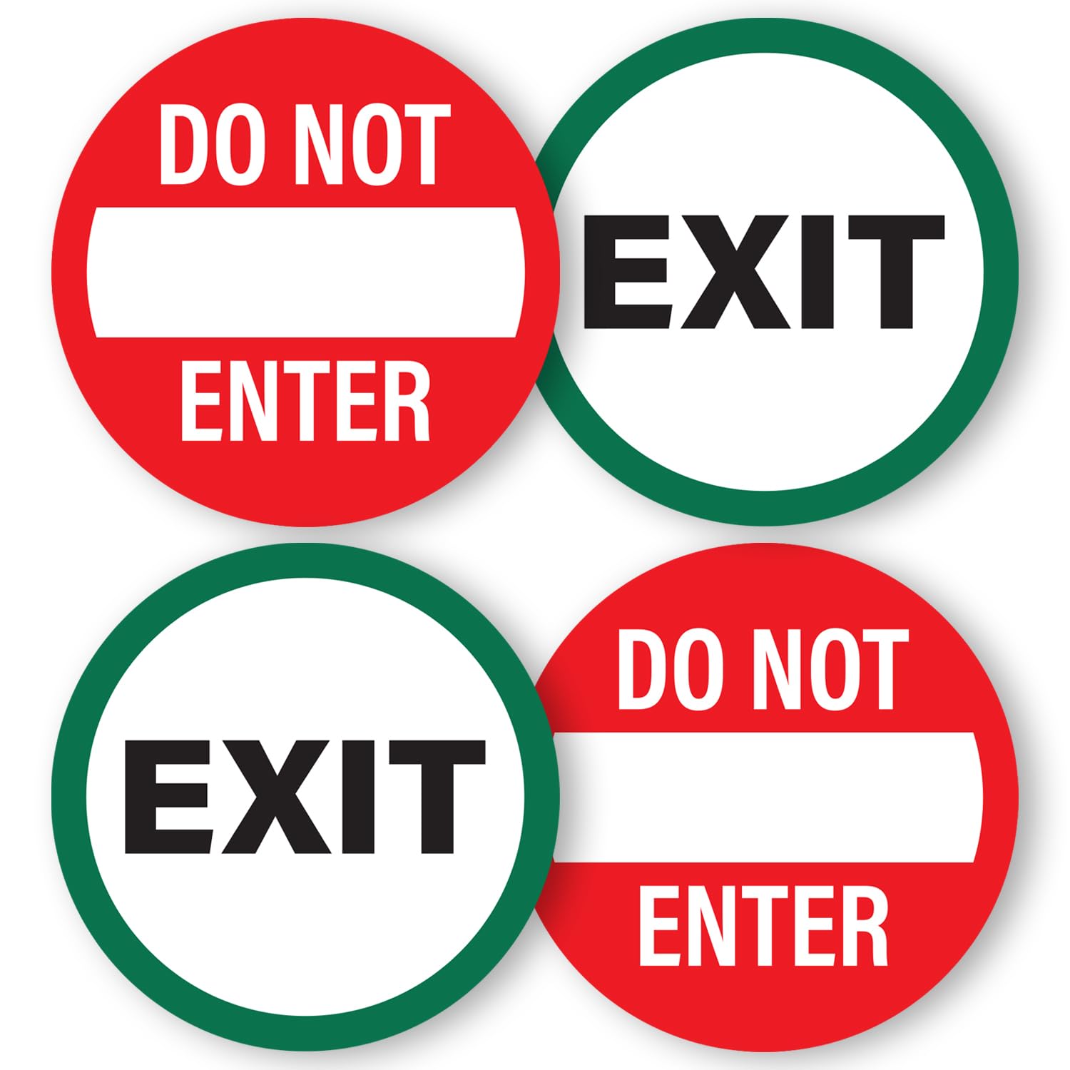 Exit - Do Not Enter Sign 2pk Stickers | Double Sided Signs for Glass Doors | 6" Indoor Outdoor Weatherproof Vinyl Glass Safety Stickers - Do Not Enter/Exit