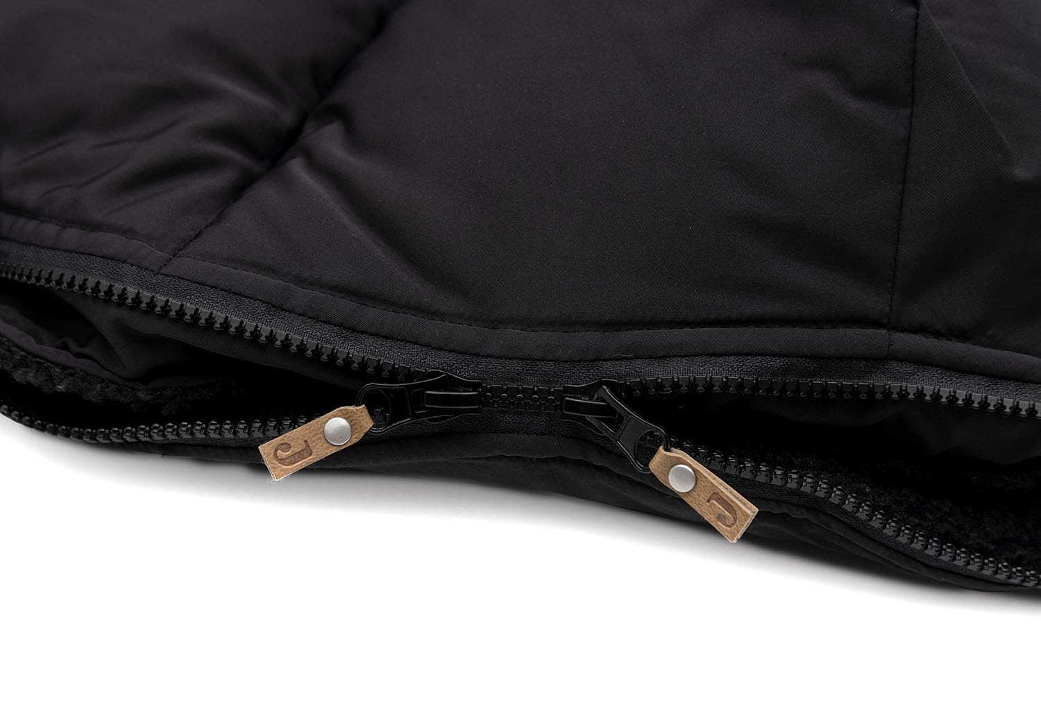 Jollein Fußsack Black - Für Buggy und Kinderwagen - Für 3-Punkt- und 5-Punkt-Gurt - Mit Teddy Gefütterter Fußsack Kinderwagen - Wasserabweisend - Schwarz