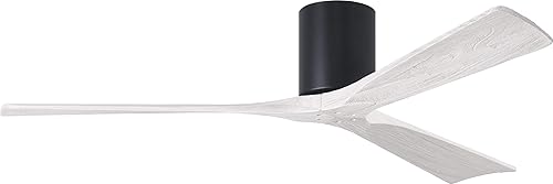 Miniatura 44 de Matthews IR3H-TB-MWH-72 Irene Damp Rated Flush Mount 72" Ceiling Fan with Remote & Wall Control, Silent DC Motor, 3 Matte White Solid Wood Blades