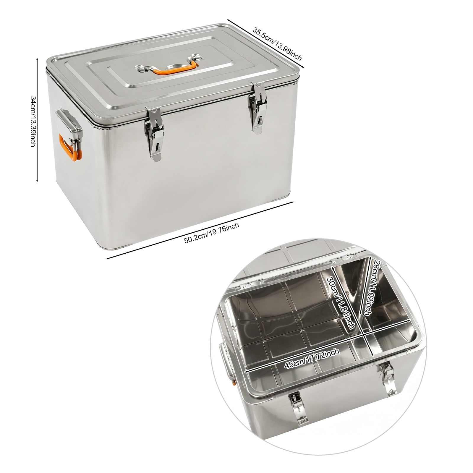 Eisbehälter 65L Edelstahl, isolierte Kühlbox für Party, Camping & Catering | Getränke kalt stellen, hält Eis lange rostfrei für Veranstaltungen Gastro-Lagerung Bier kühlen, Saft kühlen