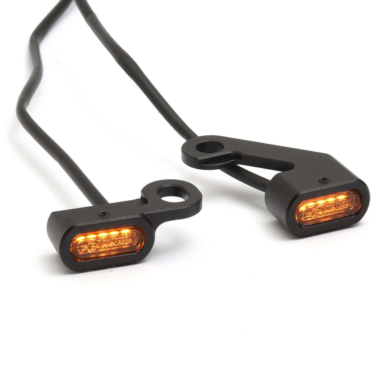 Mini LED Blinker Set Lenkerarmatur für Harley Softail ab 15, E-Glide FLH 09-16, schwarz, ECE