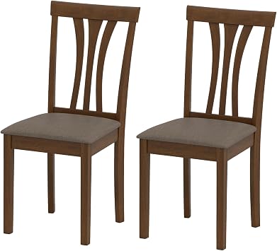 Wood Dining Chairs Set of 2,Upholstered Wooden Kitchen Chair with Padded Seat & High Curved Back, Armless Mid Century Dining Accent Side Chairs for Dining Room, Living Room,Restaurant