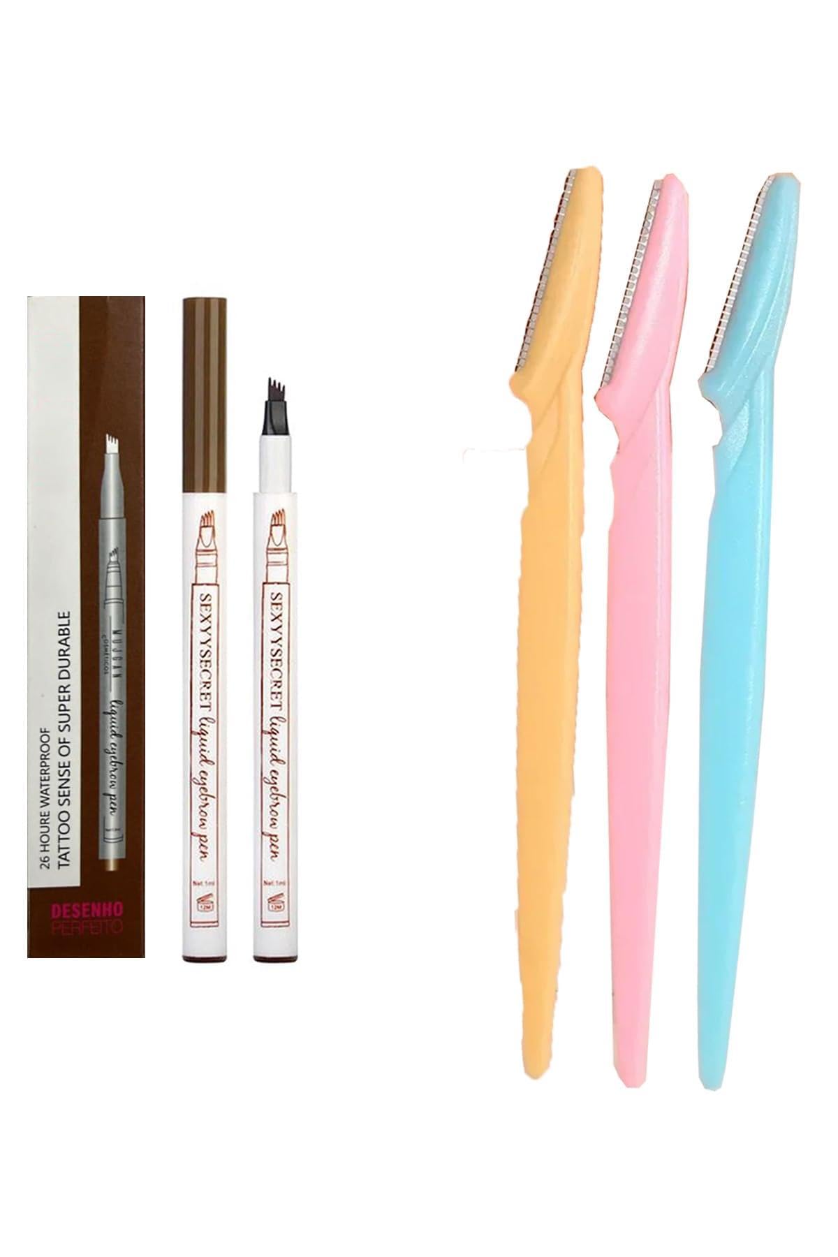 chermik Fine Sketch Açık Kahve Kaş Kalemi Suya Dayanıklı Kalıcı Set, CHRMK13136