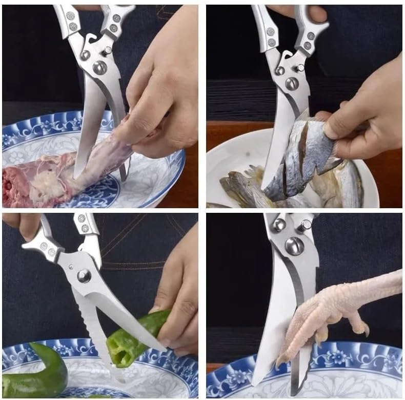Kitchen Scissors Strong Shear Poultry Fish Chicken Stainless Steel Cooking Bones Scissor