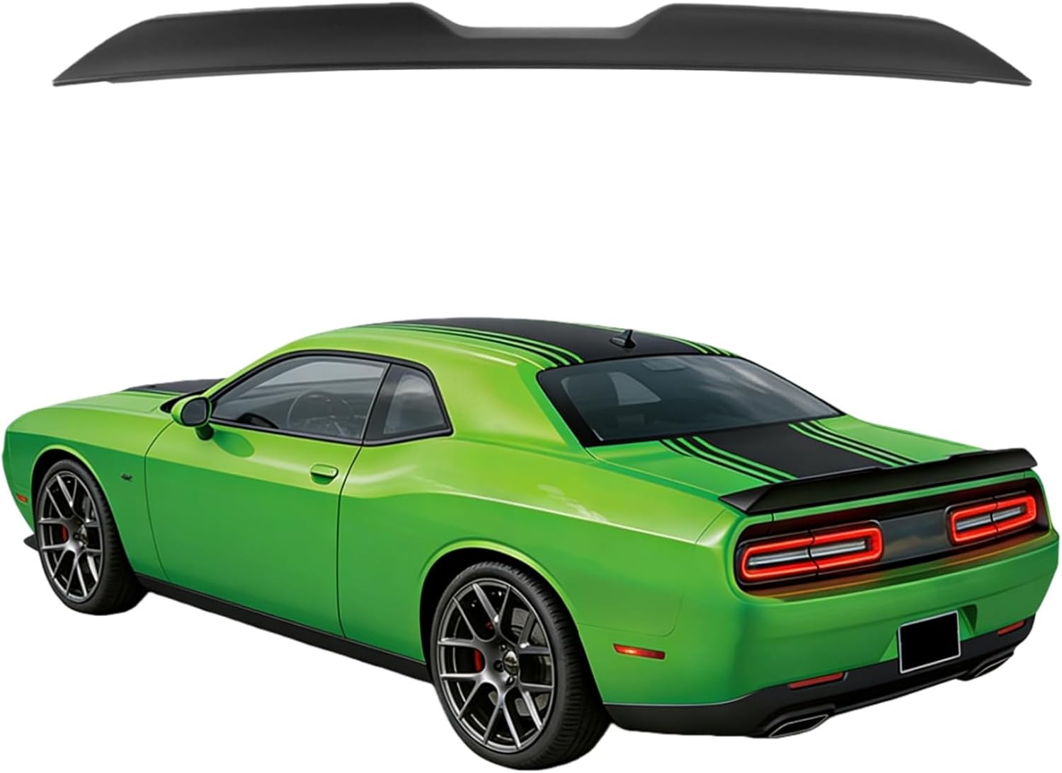 Rear Trunk Spoiler Compatible with 2008-2017 Challenger SRT, Demon Style Rear Spoiler Lip Wing Primer Black Without Camera Matte Black
