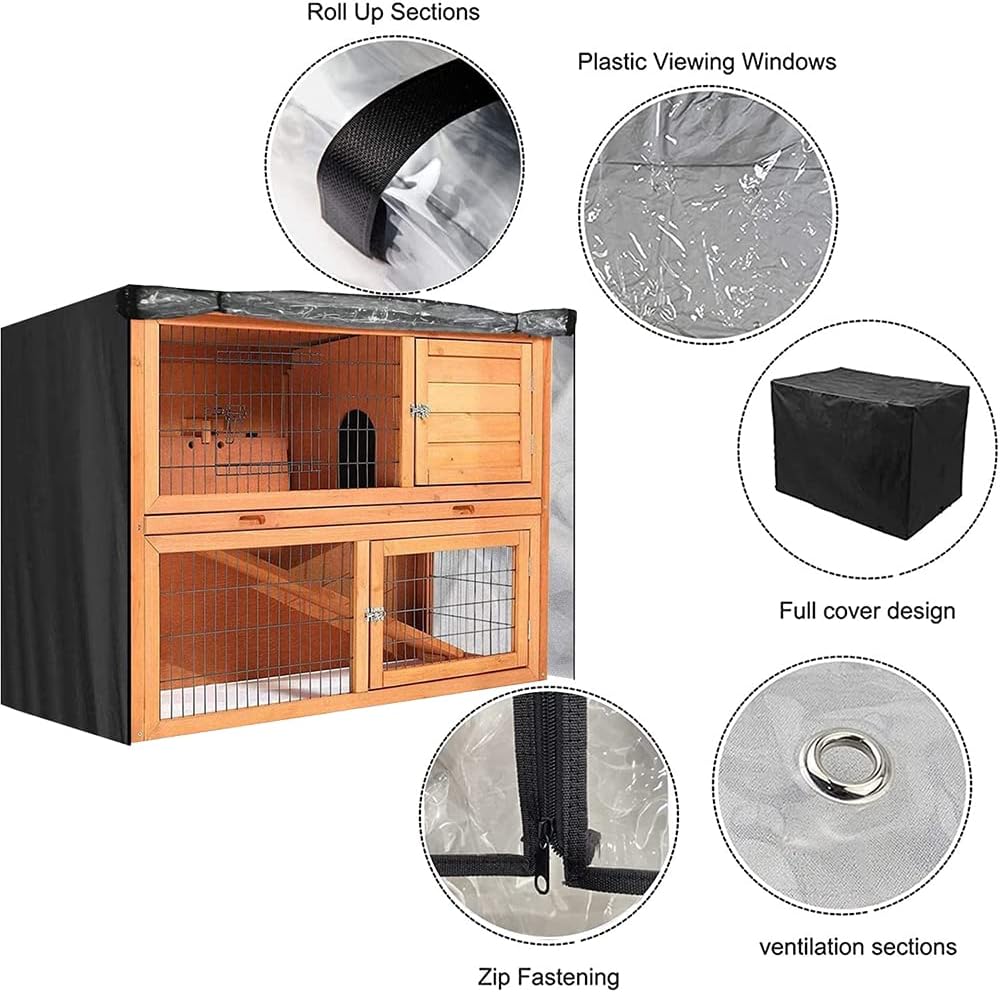 Skyour Indoor Outdoor Rabbit Hutch Cover 4ft Pet Rabbit Cage Dust Cover