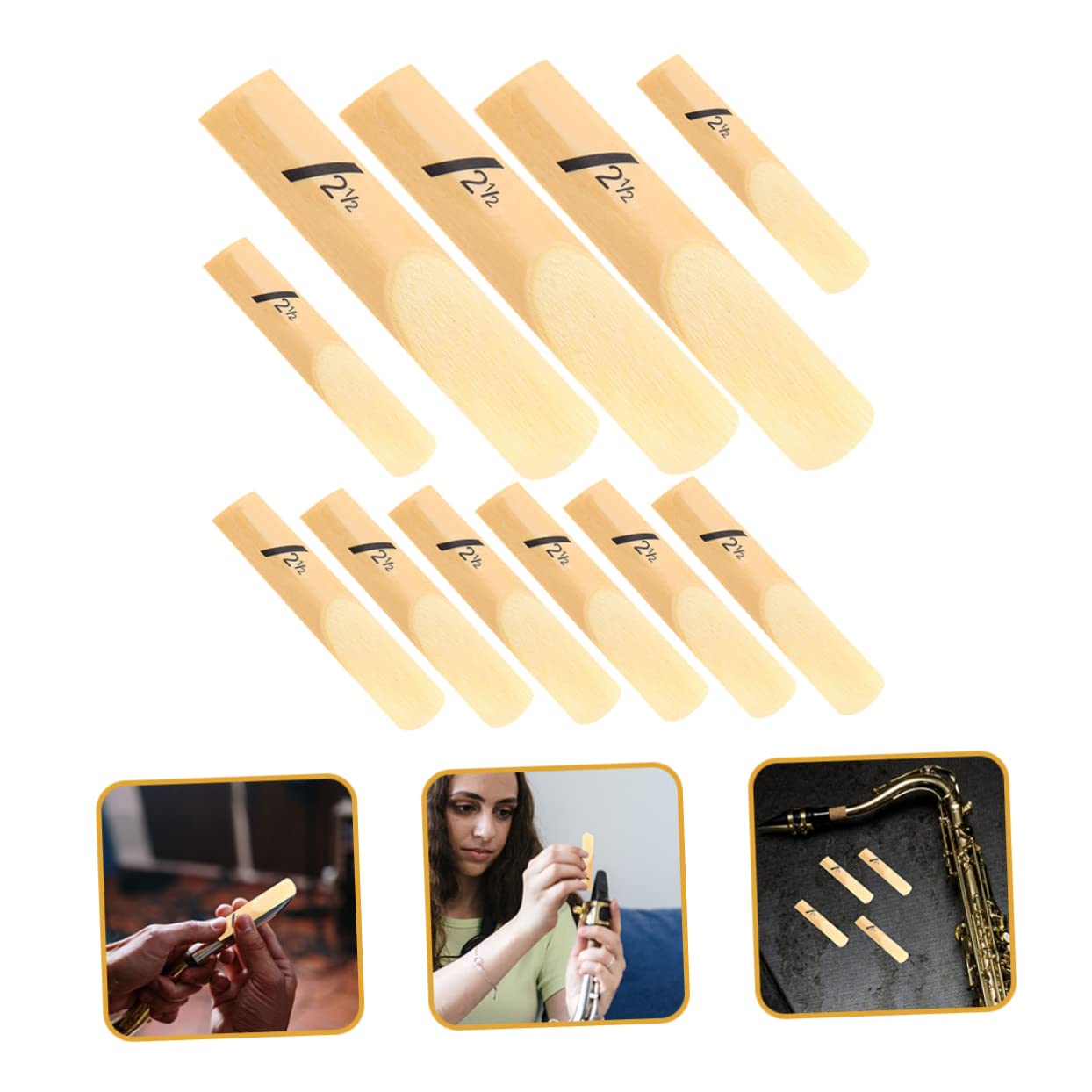 GOOHOCHY Saxophone Reeds 50pcs Traditional Strength 2.5 Perfect for Music Performances