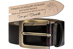 Congrats on Being My Husband: Personalized Wide Engraved Leather Belt