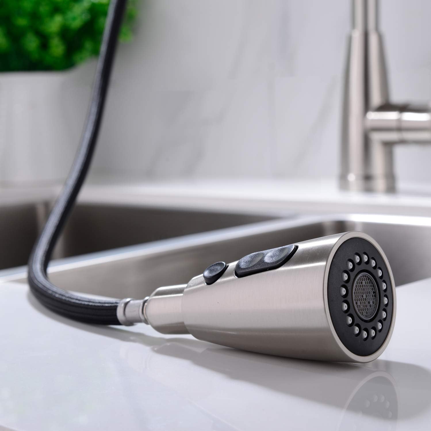 Holiday Deals 🛒 GICASA Commercial Pull Out Sprayer Single Handle Oil Rubbed Bronze Kitchen Faucet, Pull Down Kitchen Sink Faucet