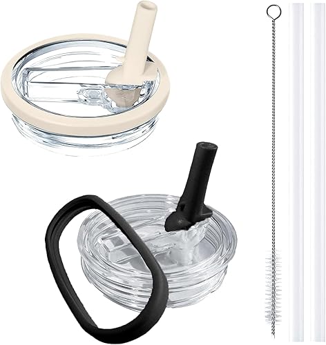 Stanley - Paquete de 2 tapas abatibles con popote, repuesto para Stanley Quencher H2.0 de 40 onzas (solo unidades), diseño a prueba de derrames,