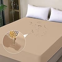 Vista 18 de Protector de colchón tamaño individual, impermeable, transpirable, con bolsillo profundo de hasta 18 pulgadas, lavable a máquina, sin ruido