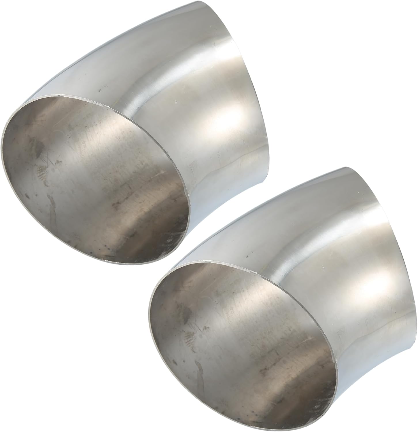 X AUTOHAUX OD 6" 45 Degree Mandrel Bend Exhaust Elbow Pipe SS304 Stainless Steel Bend Tube 16GA /.060" Wall Thickness Exhaust Piping for Car Exhaust Pipe Elbow Modified 2pcs