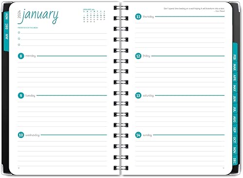 Miniatura 6 de Agenda 2024 de tapa dura (noviembre de 2023 a diciembre de 2024) agenda diaria, semanal, mensual y anual, de 5.5 x 8 pulgadas, marcapáginas, carpeta