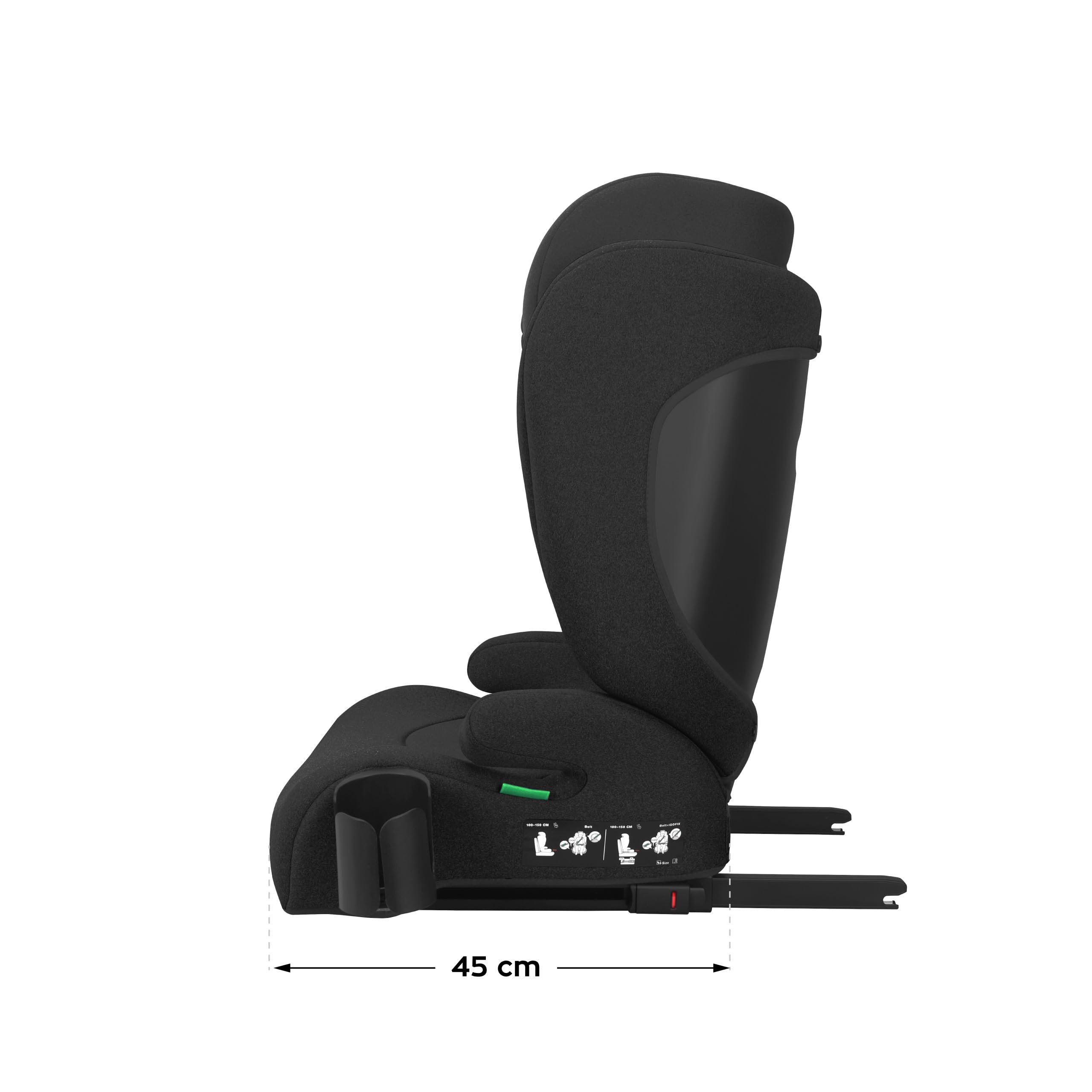 Tulano JOY 35 fotelik dziecięcy 100-150 cm, certyfikat ECE R129/03 i-Size, ISOFIX + 3-punktowy pasek, 13-stopniowo regulowany zagłówek, zdejmowany pokrowiec, czarny i szary
