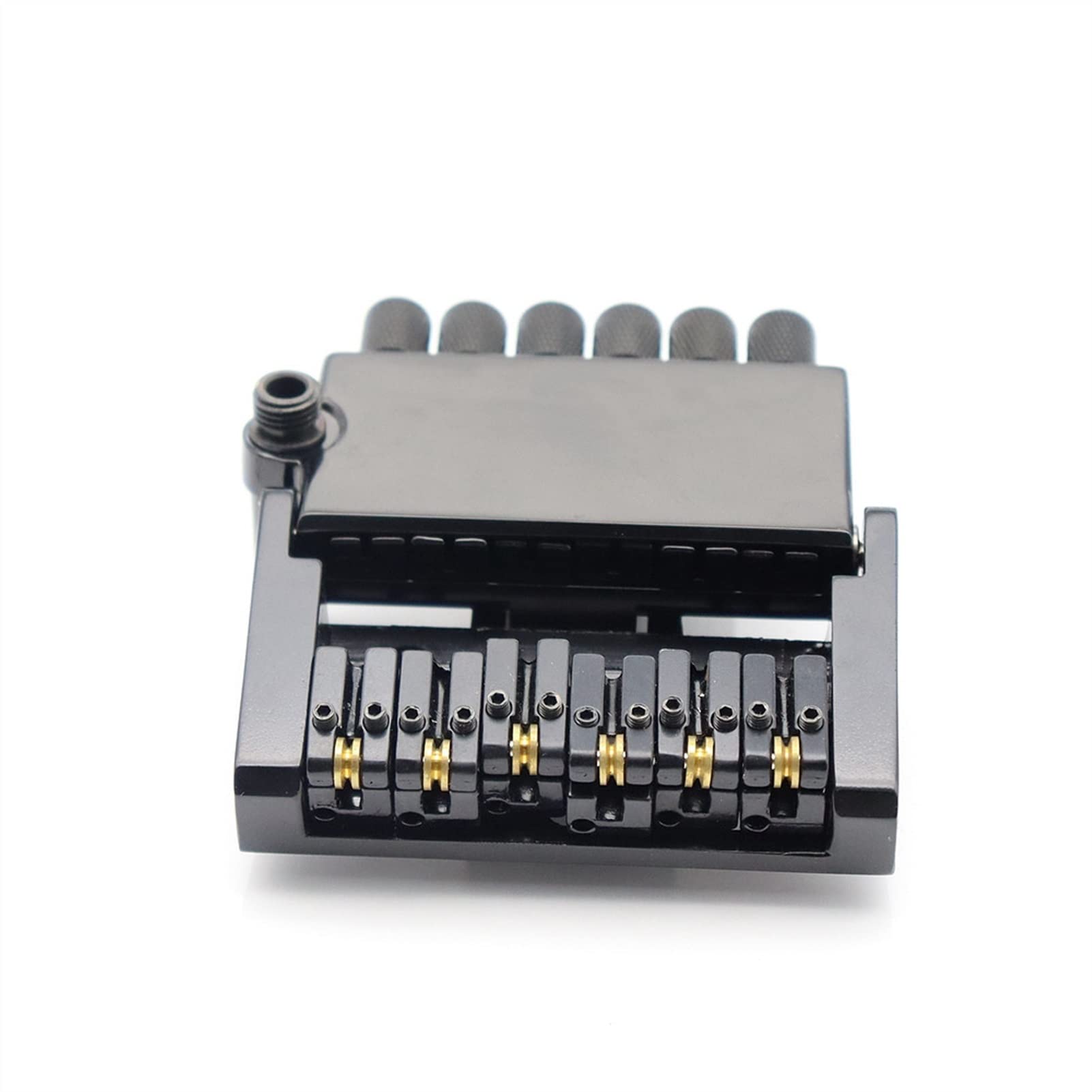 Parti di ricambio chitarra 1 Set Guitar Bridge Tarchpiece Roller Sella Per 6 Corde Per Chitarra Senza Testa Nero