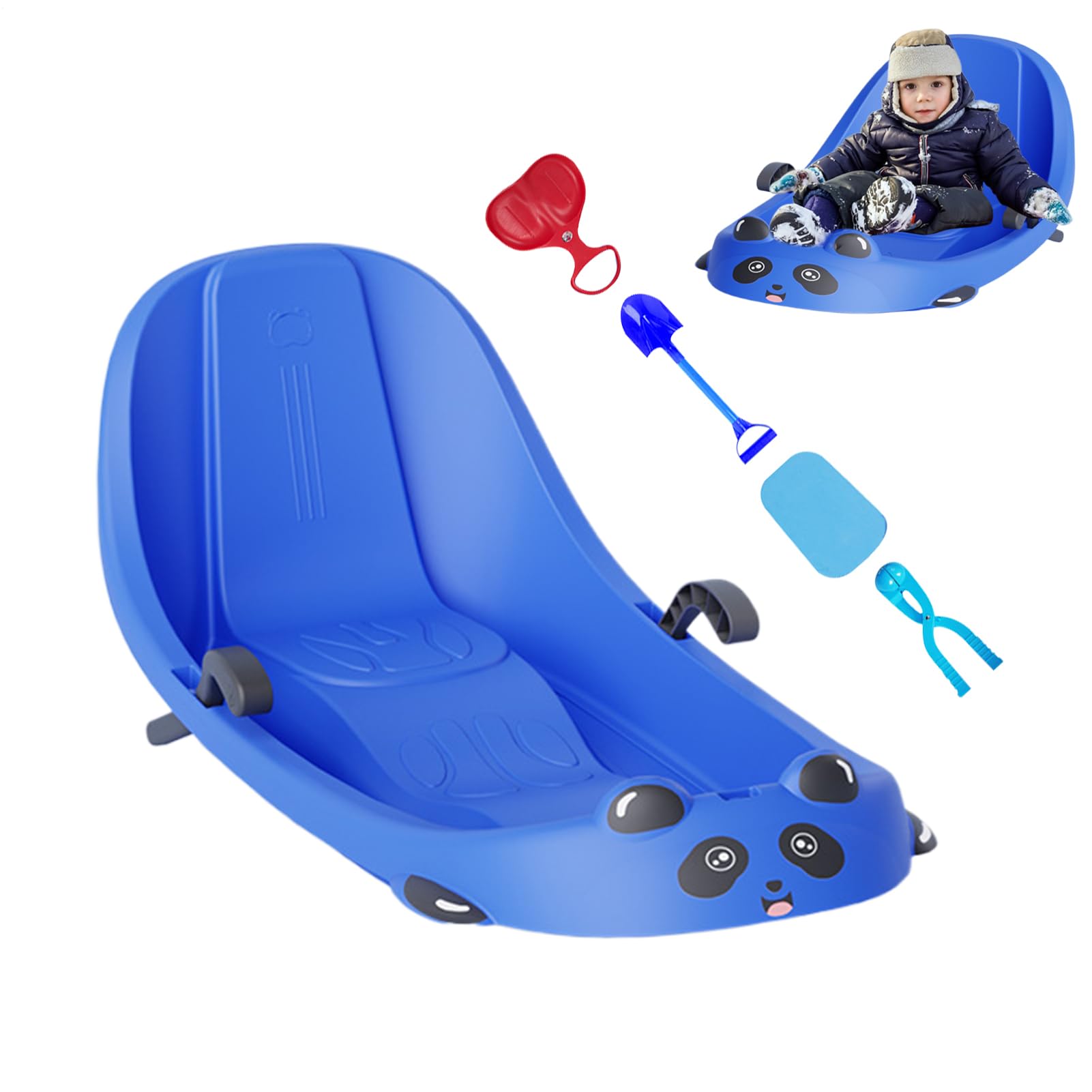 Bambini - Sport Invernali con Schienale - Tobogan Snow con Freno Integrato - Per Ragazzi e Ragazze, Asilo Nido, Snow Hills, Parco, Cortile E Parco Giochi