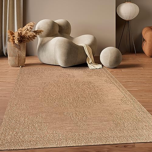 Paco Home Alfombra Salon De Habitacion Cocina Exterior Terraza Jardin Vintage Motivo Oriental Se Puede Lavar En La Lavadora, Tamaño:80x150 Cm, Color:Beige Paco Home Alfombra Salon De Habitacion Cocina Exterior Terraza Jardin Vintage Motivo Oriental Se Puede Lavar En La Lavadora, Tamaño:80x150 Cm, Color:Beige